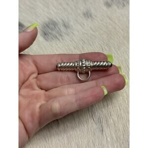 Judith Ripka Sterling Silver Green Jade Brooch Pin Pendant Enhancer Signed